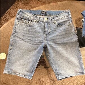True Religion Ricky Light Blue Jean Shorts Sz 33